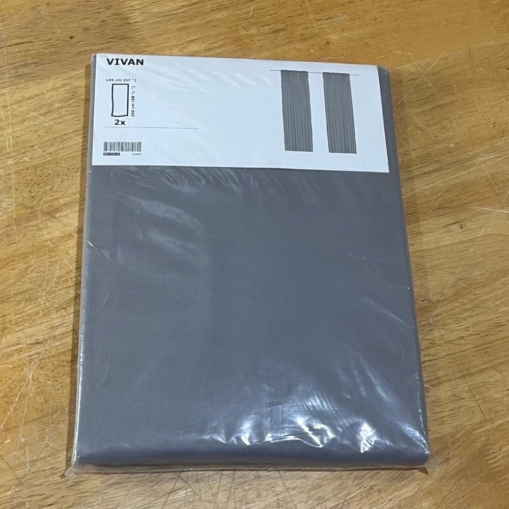 IKEA VIVAN Gray Curtains 2 Panels 57x98.5‎ Light Filtering Minimalist 302.975.61